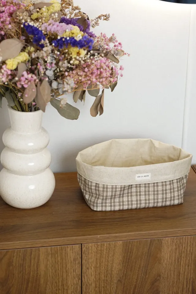 De La Mur Cast kurv stor 21 cm rutete brun