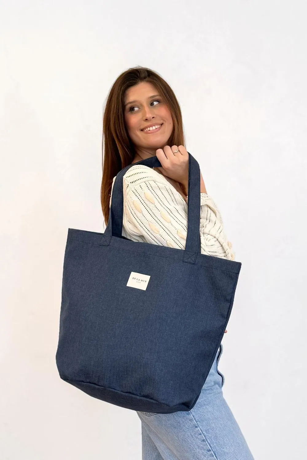 De La Mur Vana Grande shopper marineblå stor