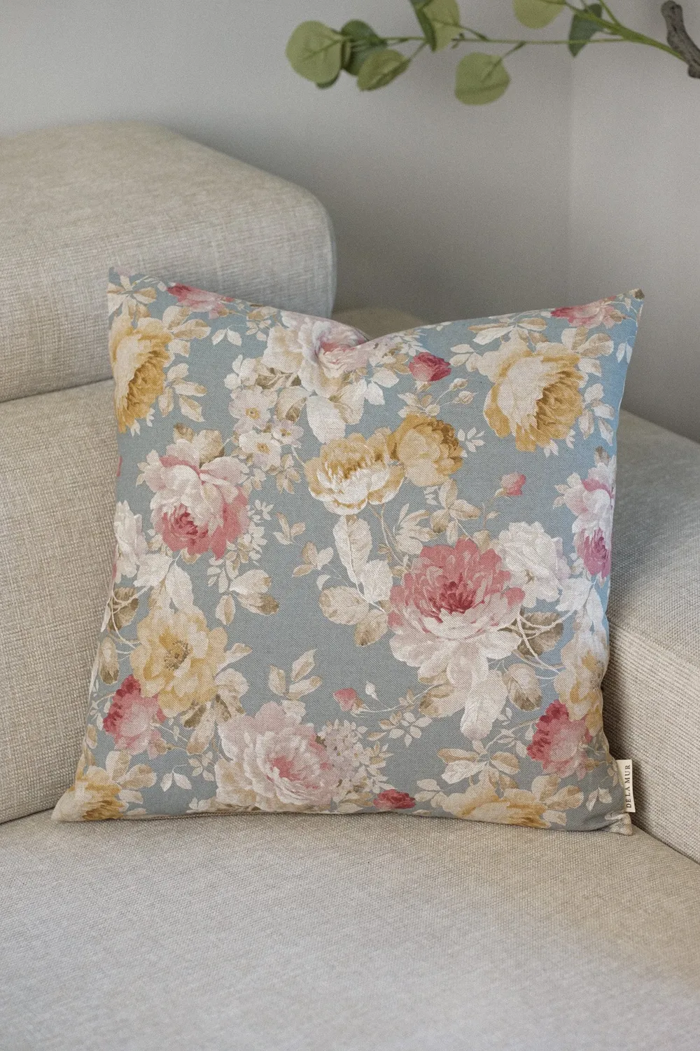 De La Mur Oria putetrekk 50x50 rosa blomstret