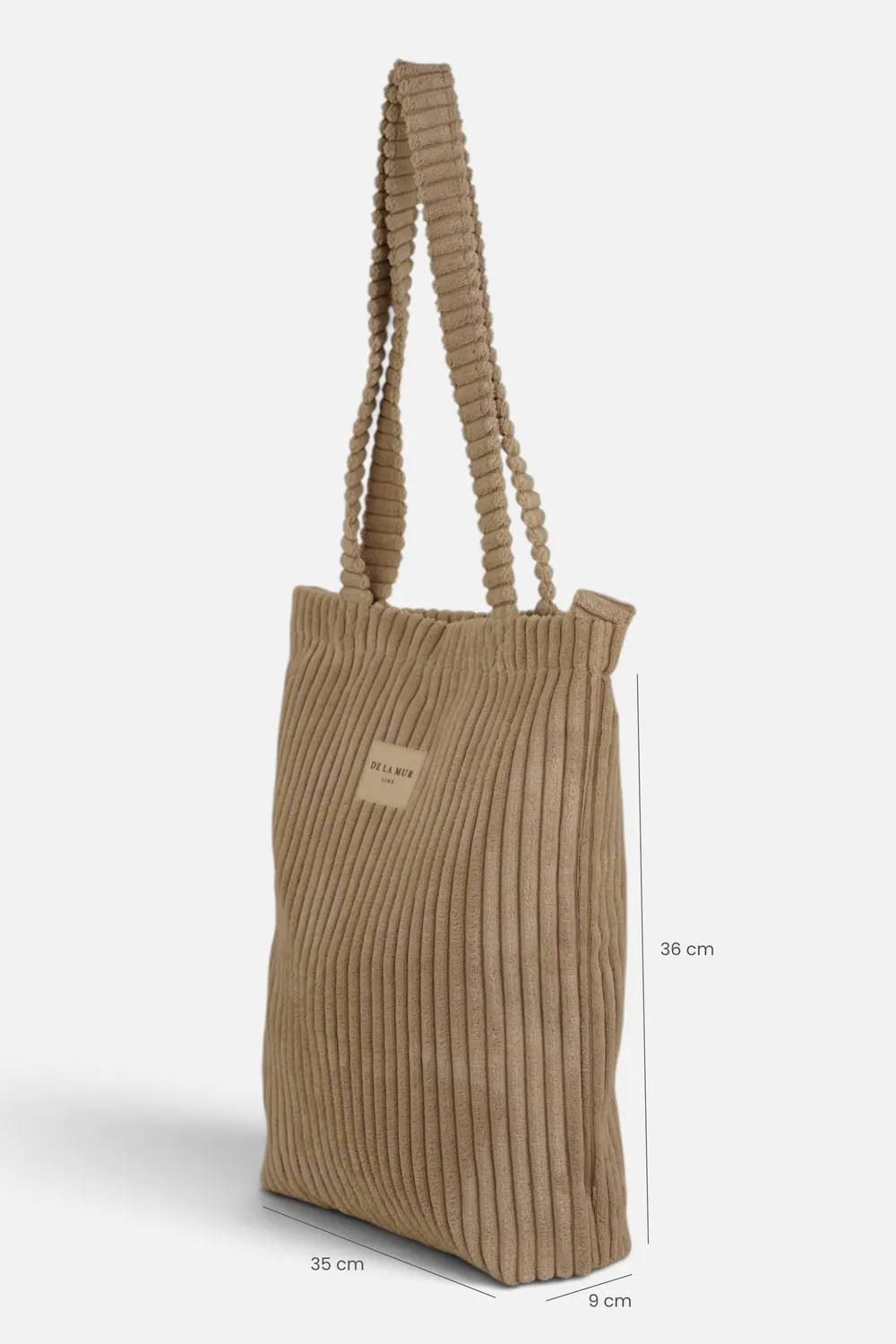 De La Mur Pequeña Cremallera totebag moka kordfløyel