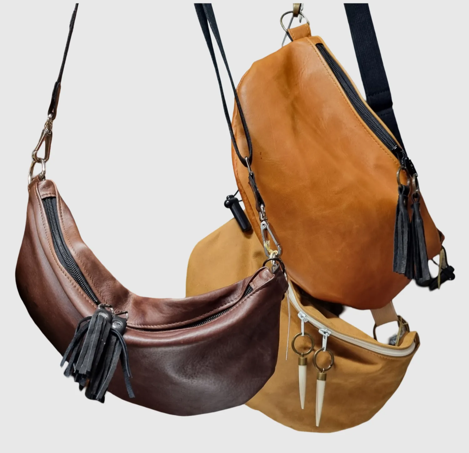 Julia Stray bumbag mørk brun skinn messing