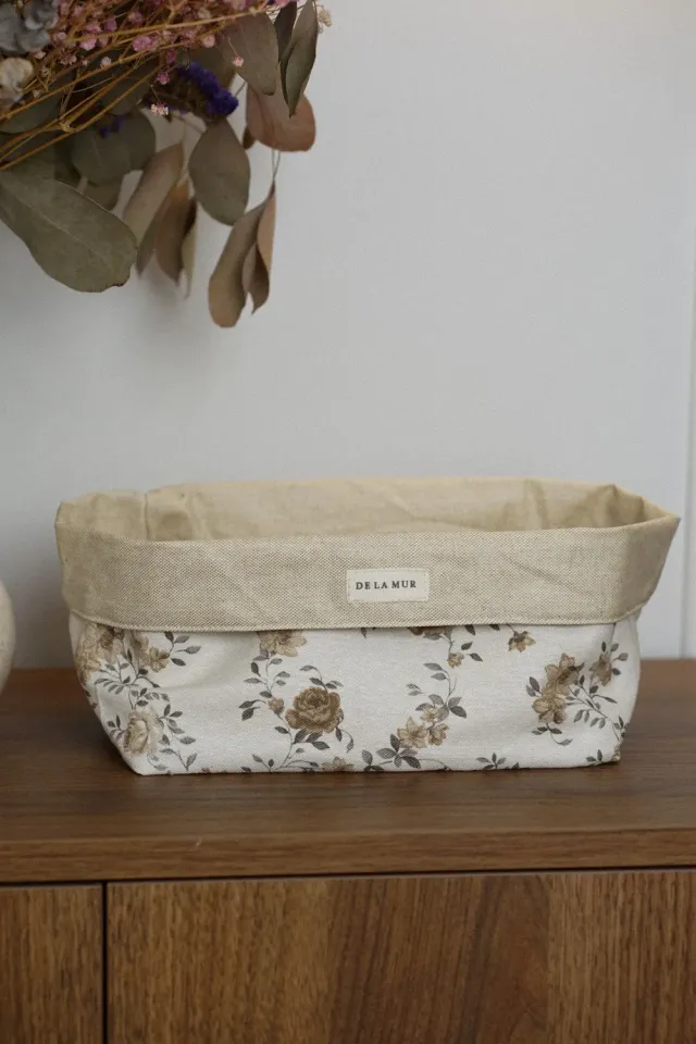 De La Mur Bara Cesta Grande kurv beige blomstret