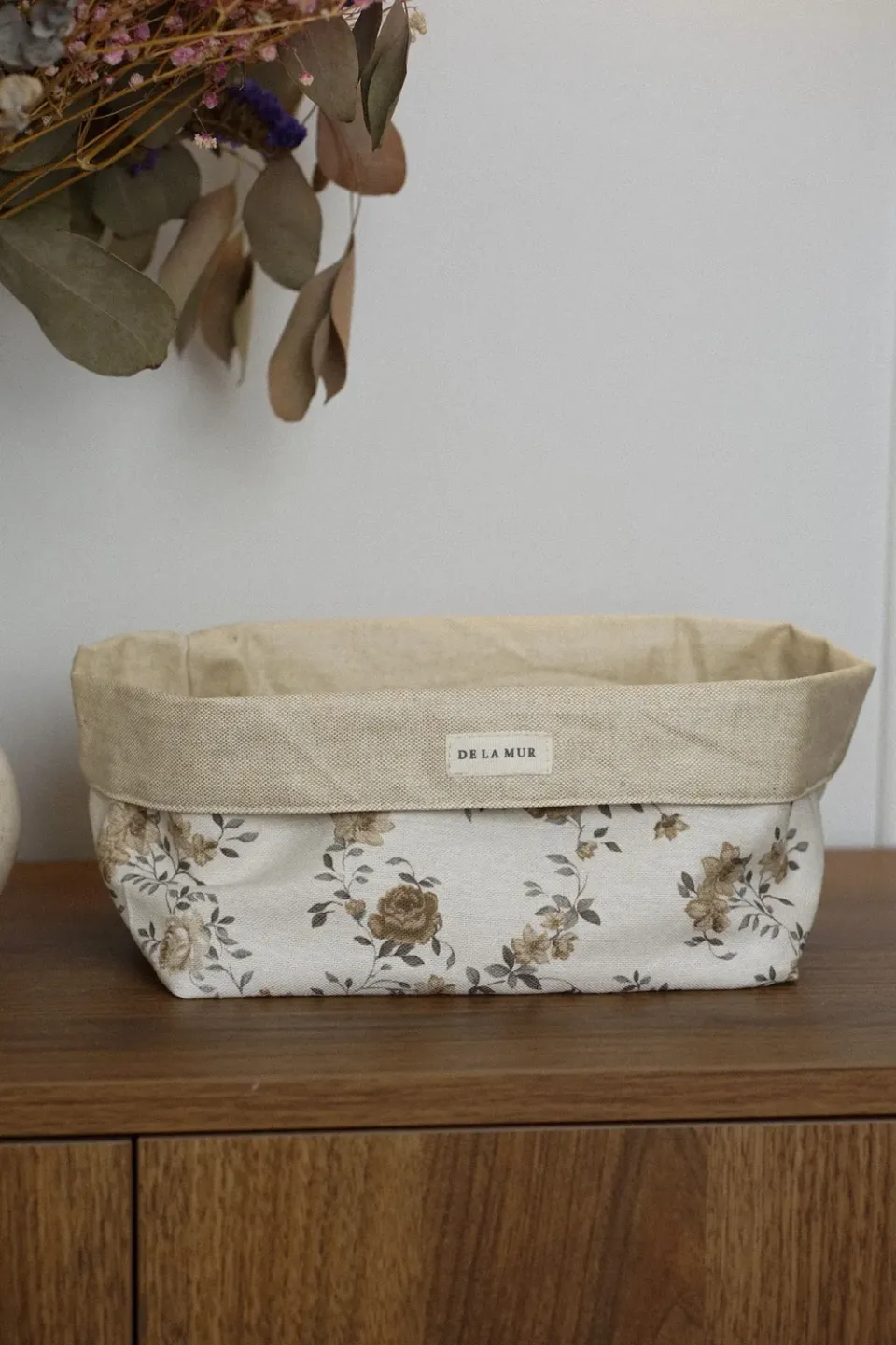 De La Mur Bara Cesta Grande kurv beige blomstret