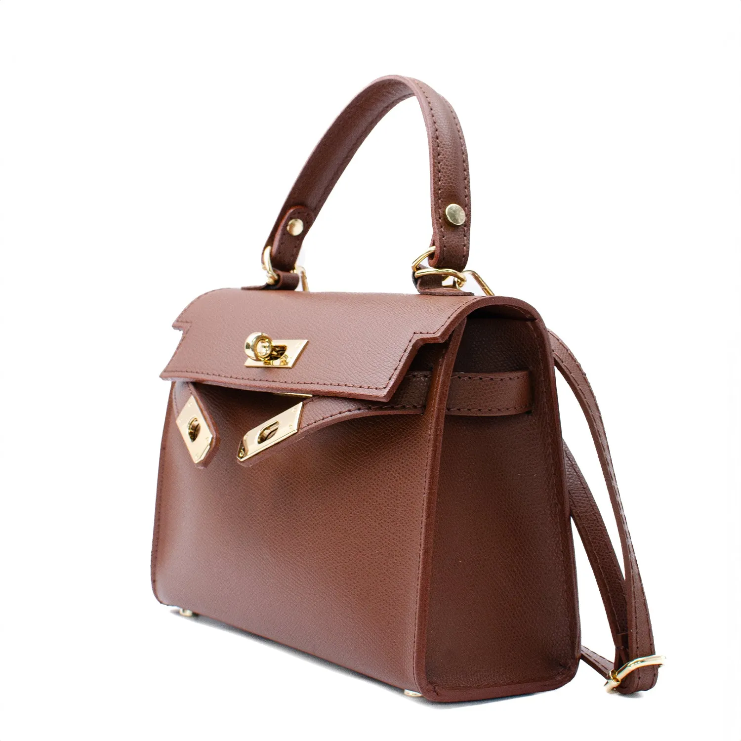 Latalia Trento Maxi skinnveske sjokolade saffiano