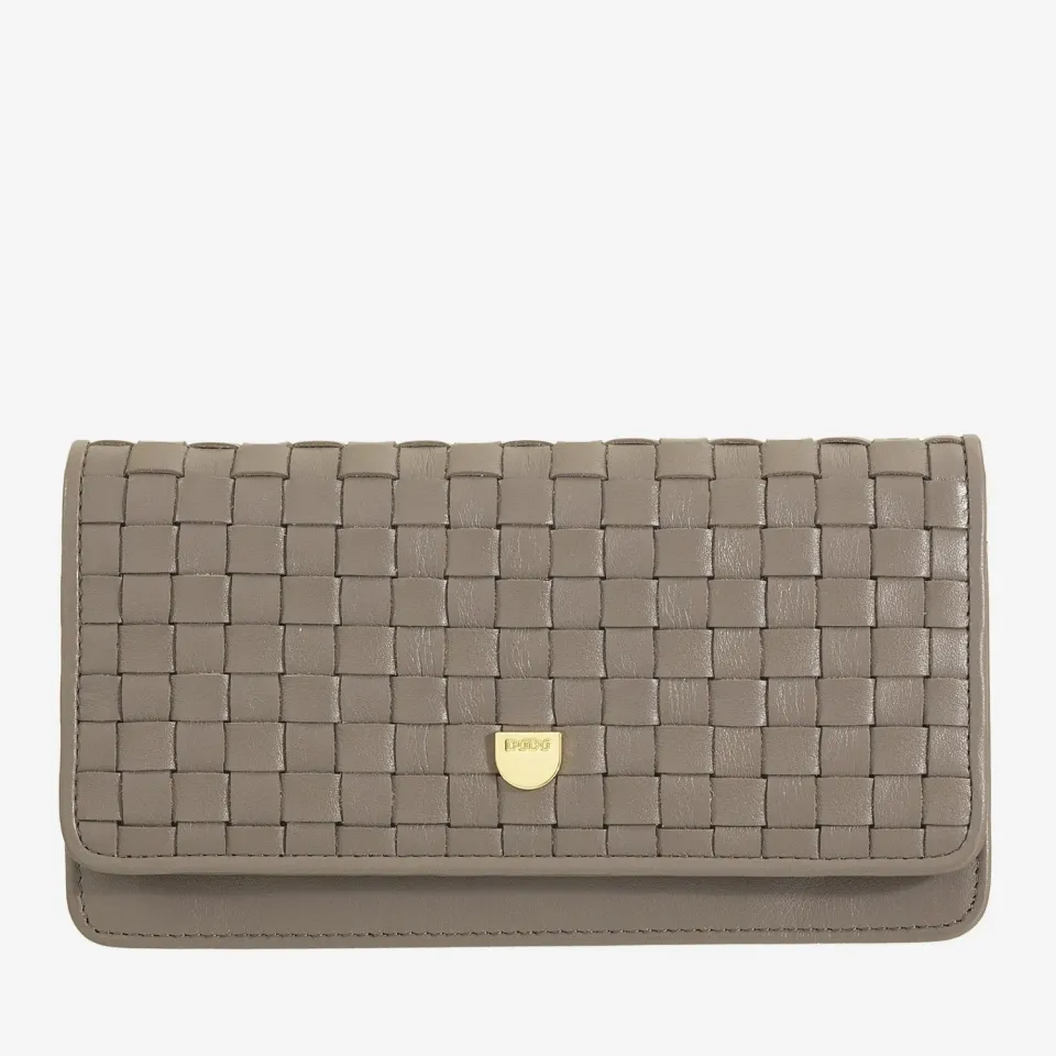 DuDubags Canarie lommebok taupe vevd skinn dame