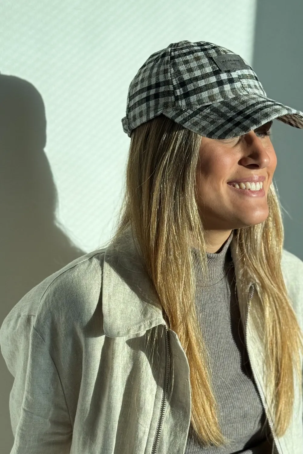 De La Mur Lian caps svart beige rutet