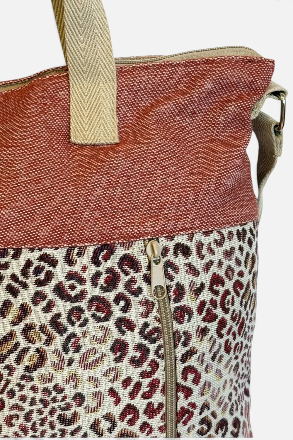 De La Mur Talco Grande shopper terrakotta leopard