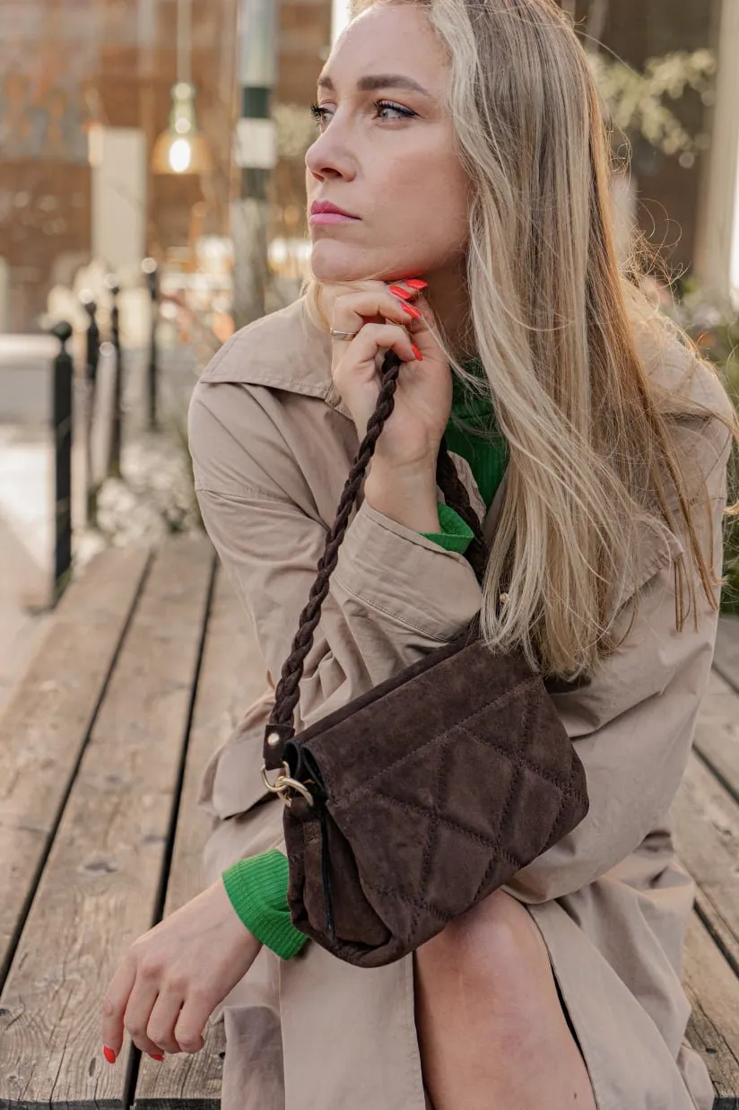 Latalia Sassari Suede Mini veske svart mocka