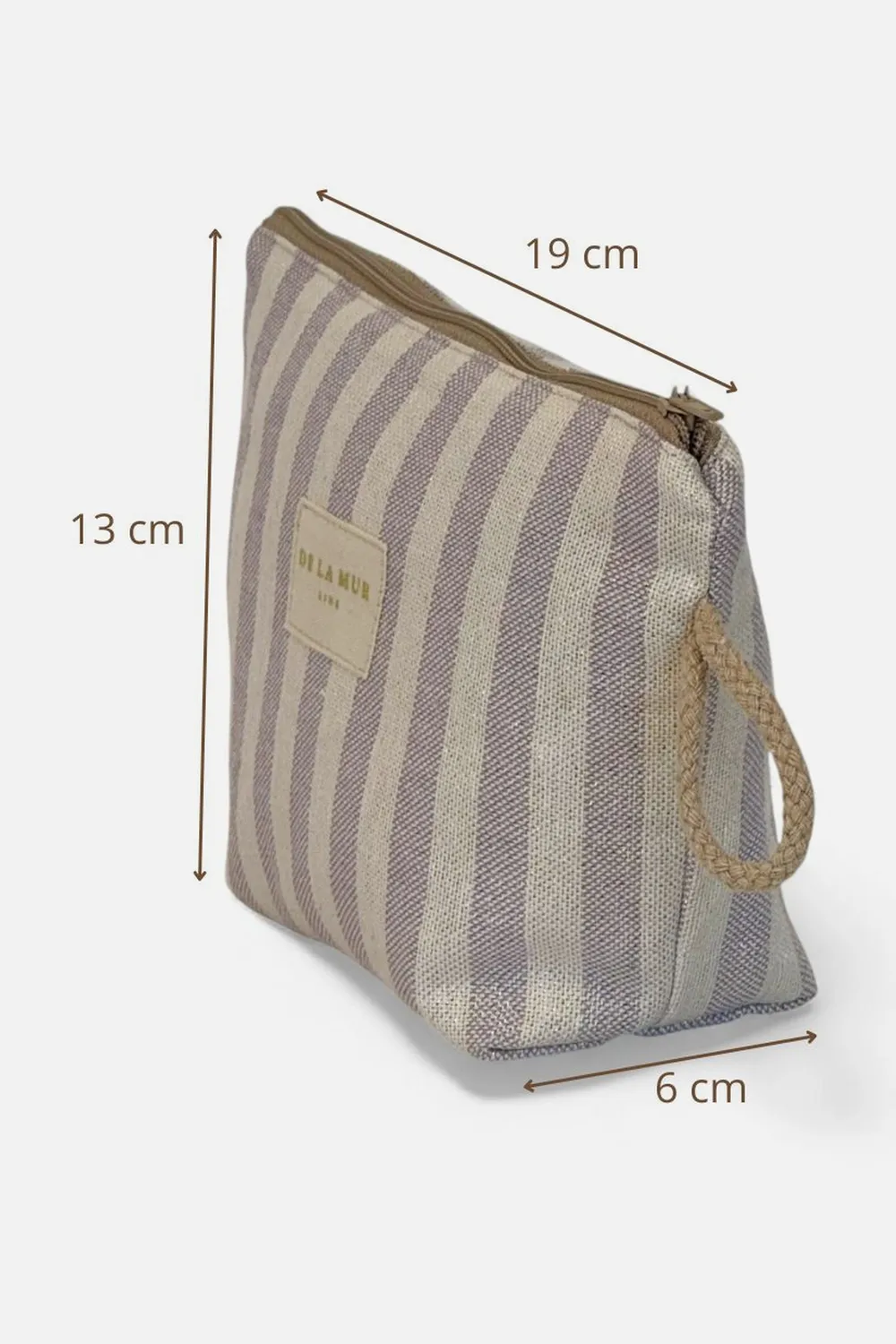 De La Mur Lulil toalettmappe 13x19x6 lilla striper