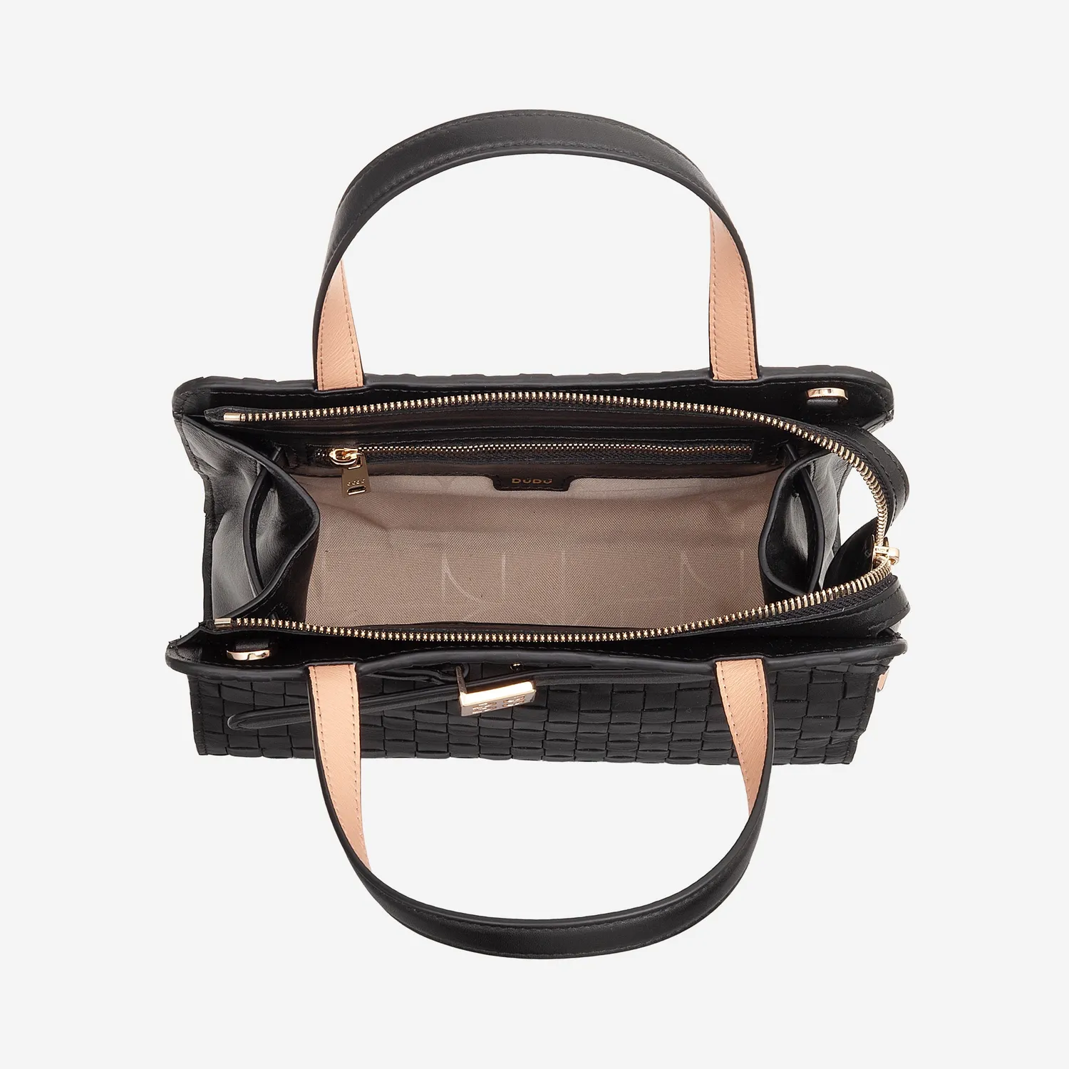 DuDubags Duomo Mini håndveske svart flettet skinn