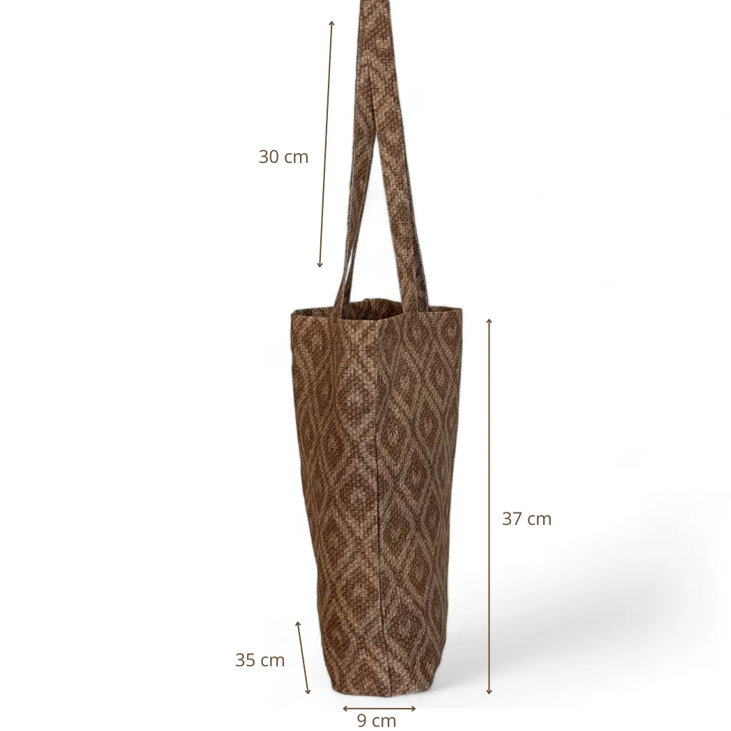 De La Mur Fati liten totebag beige mønstret