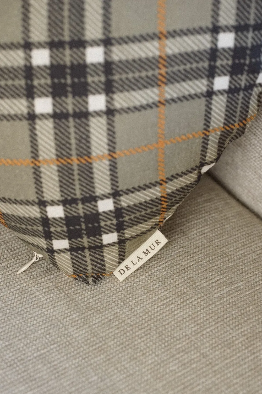 De La Mur Sete hjertepute grønn rutet 33cm