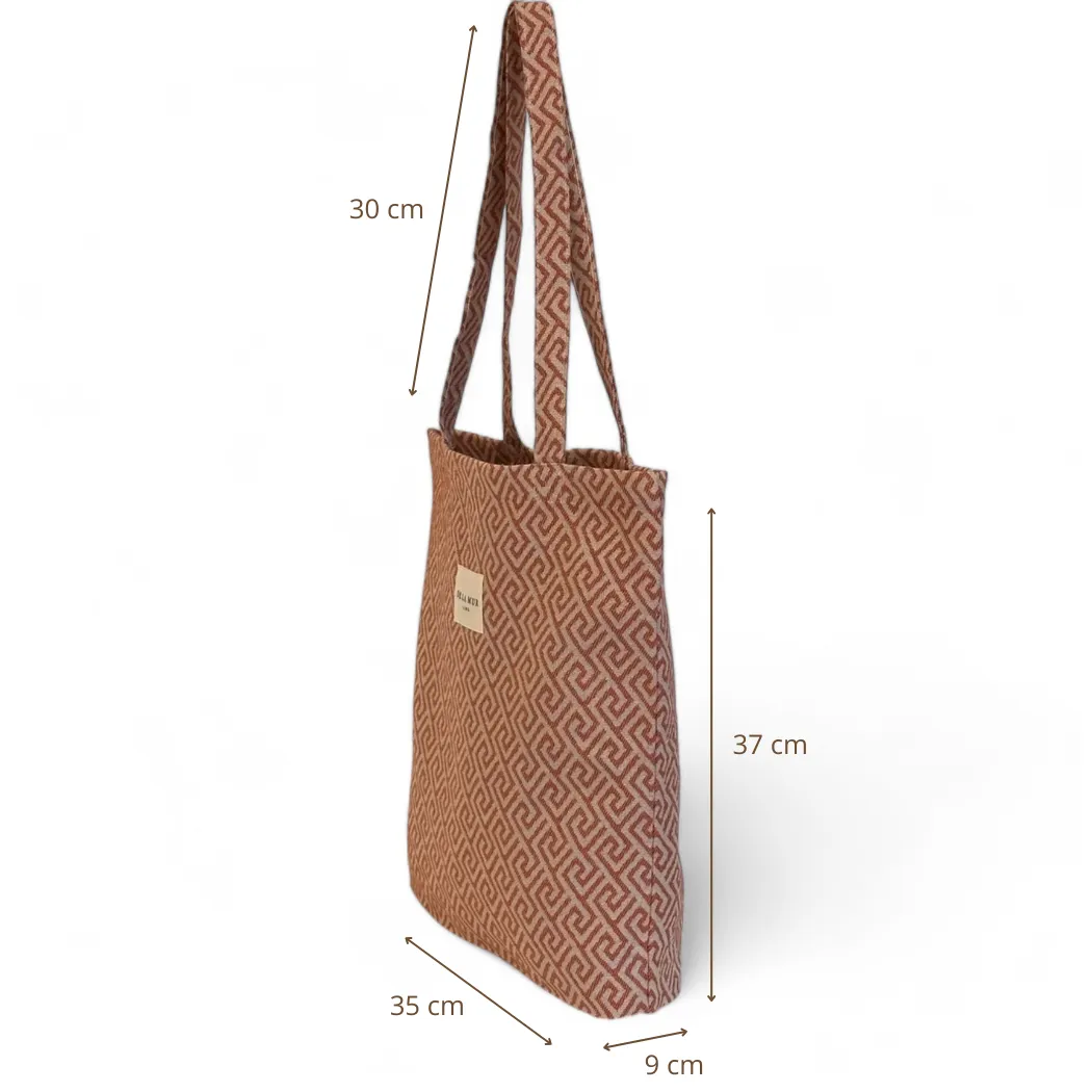De La Mur Grec totebag terracotta 35x37 cm