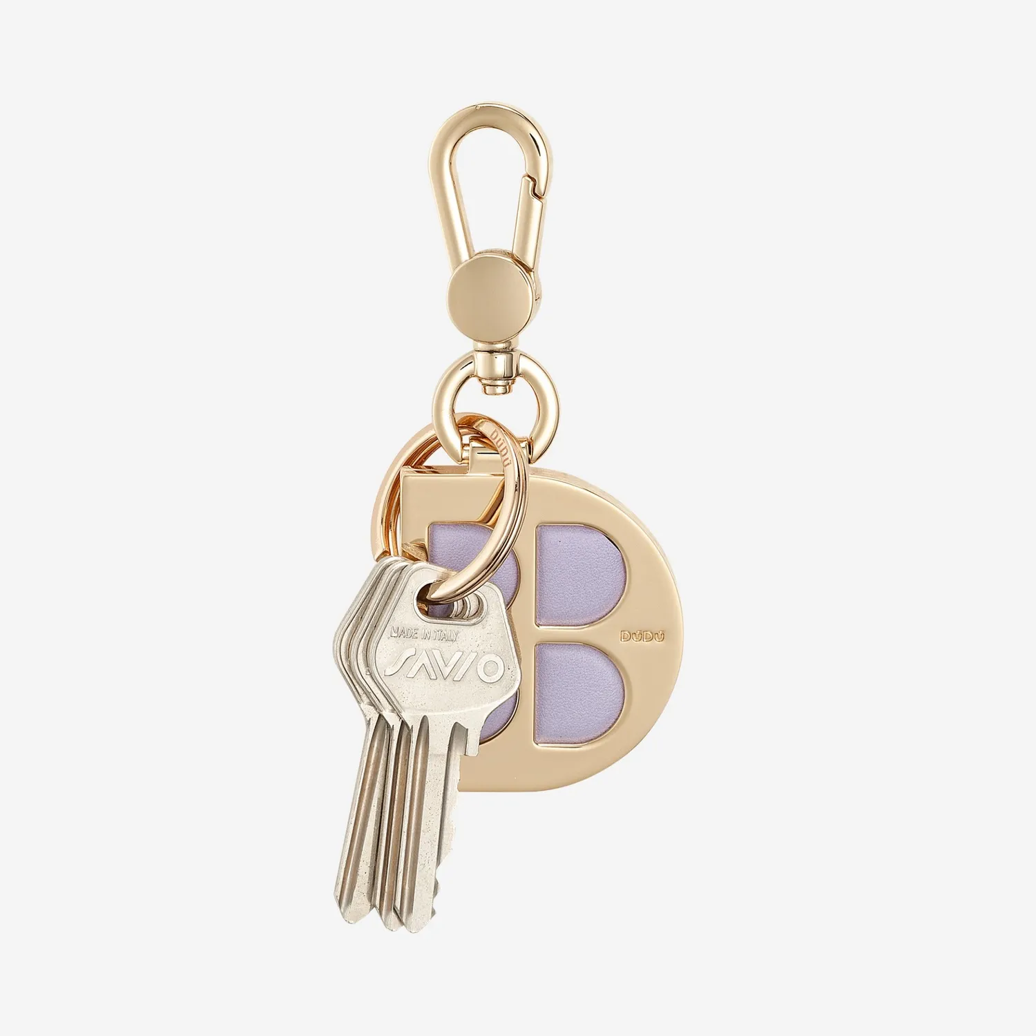 DuDubags Hashima nøkkelring deep purple D-ring skinn