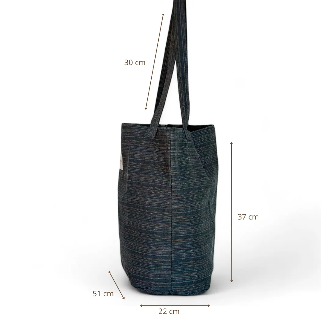 De La Mur Amar Grande shopper stripet blåbrun