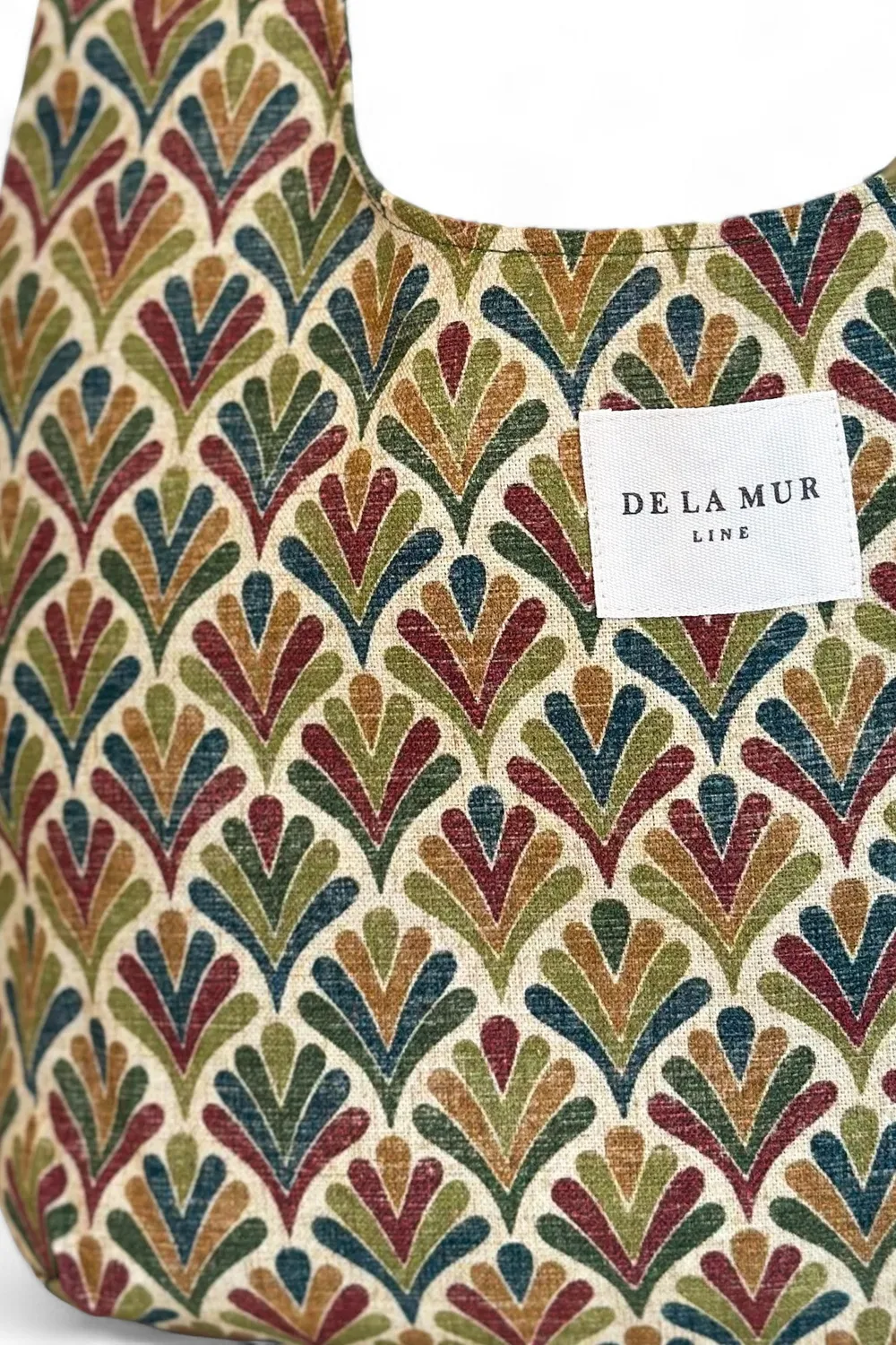 De La Mur Mira oval skulderveske beige grønn