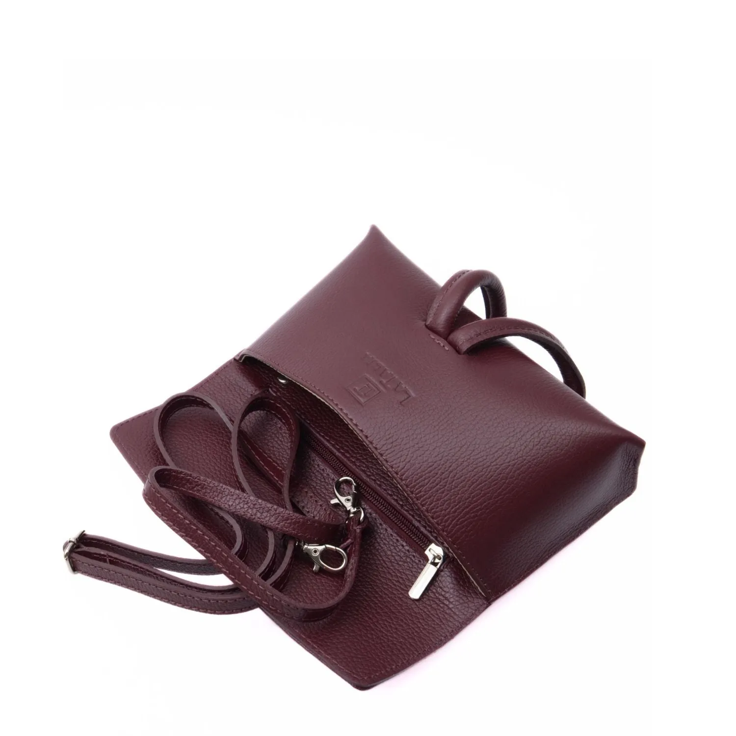 Latalia Barletta miniveske bordeaux 23 cm skinn