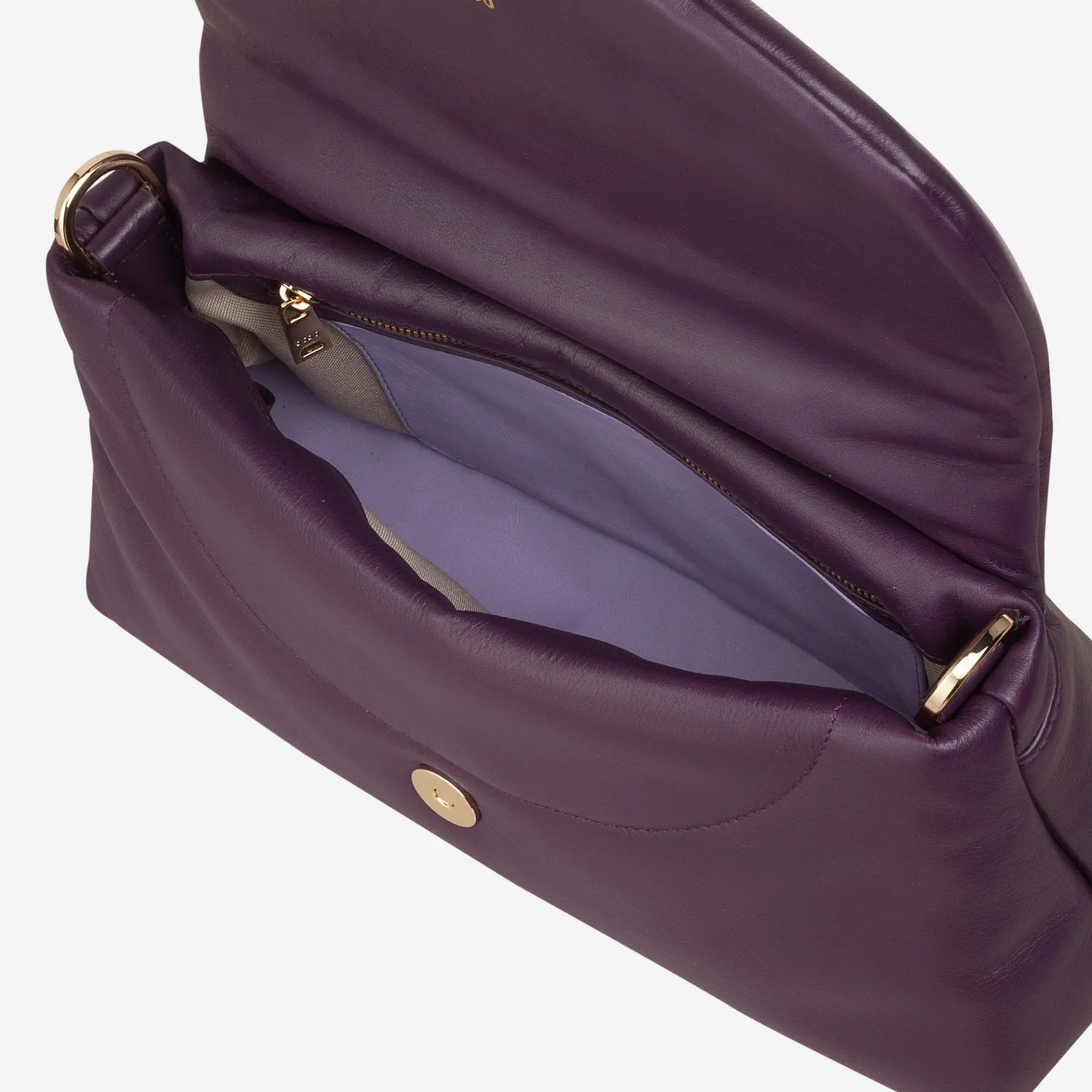 DuDubags Melville S skulderveske perle vattert skinn