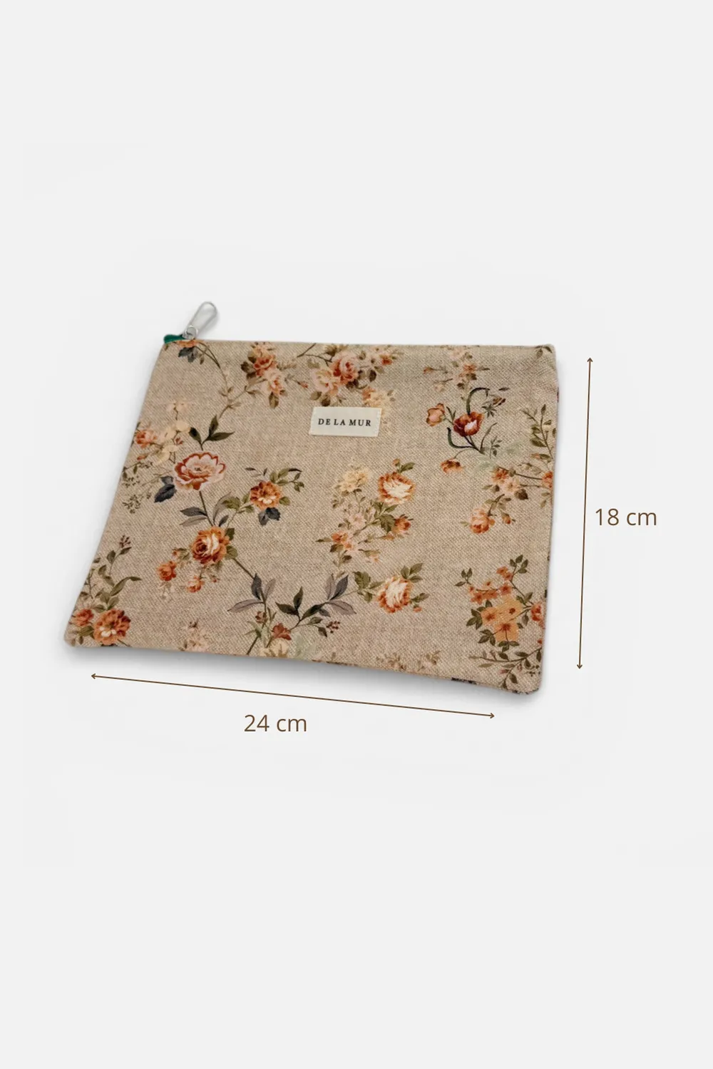 De La Mur Liber Sencillo Grande toalettmappe 24x18 cm blomstret