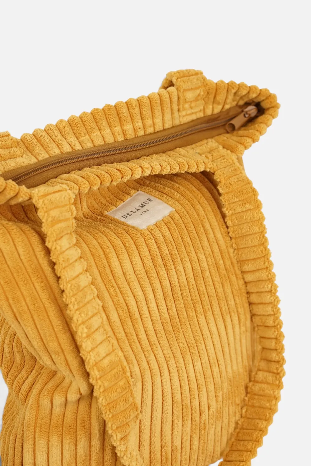 De La Mur Maiz liten totebag med glidelås sennepsgul