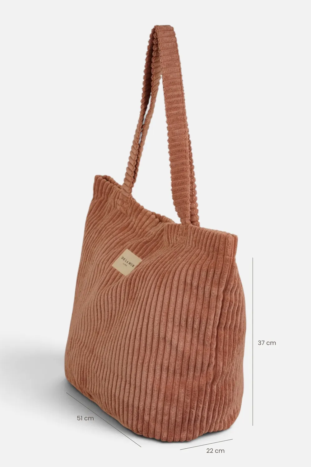 De La Mur Crepe shopper stor glidelås – rosa kord