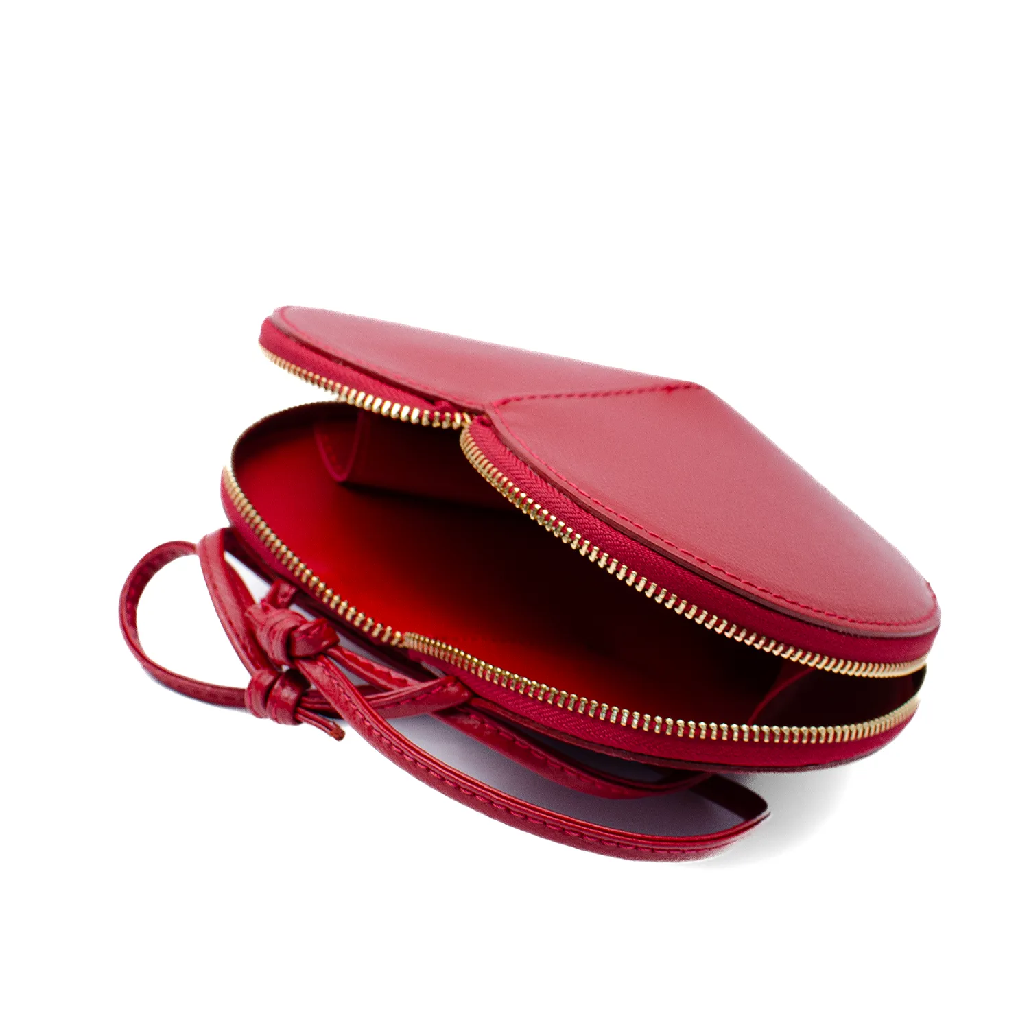 Latalia Heart hjerteveske saffiano mørkerød 20 cm