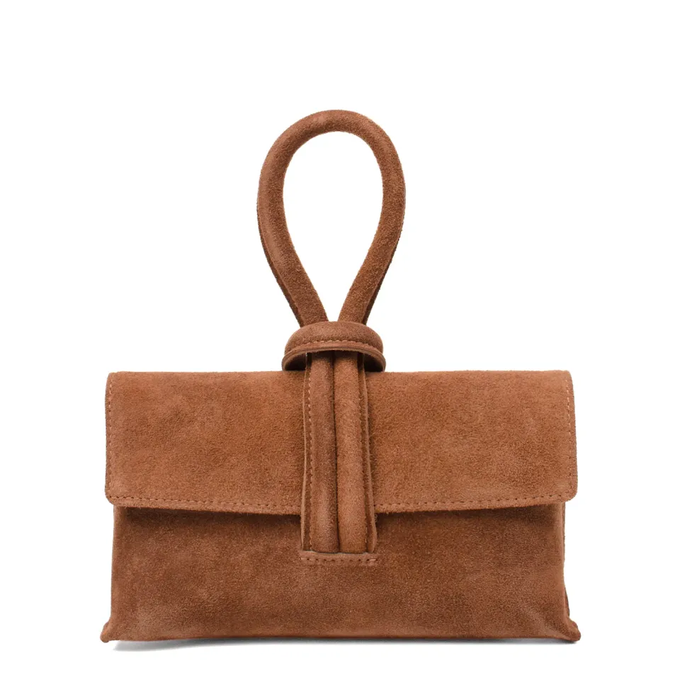 Latalia Barletta clutch camel semsket