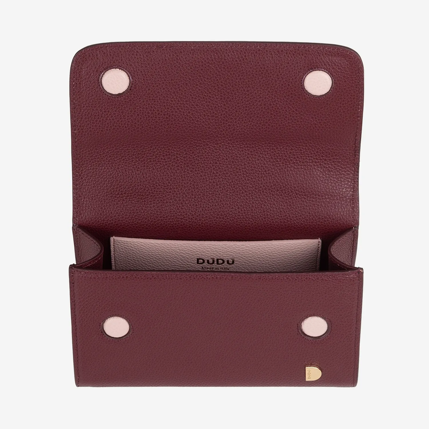 DuDubags Margot håndveske burgundy ekte skinn