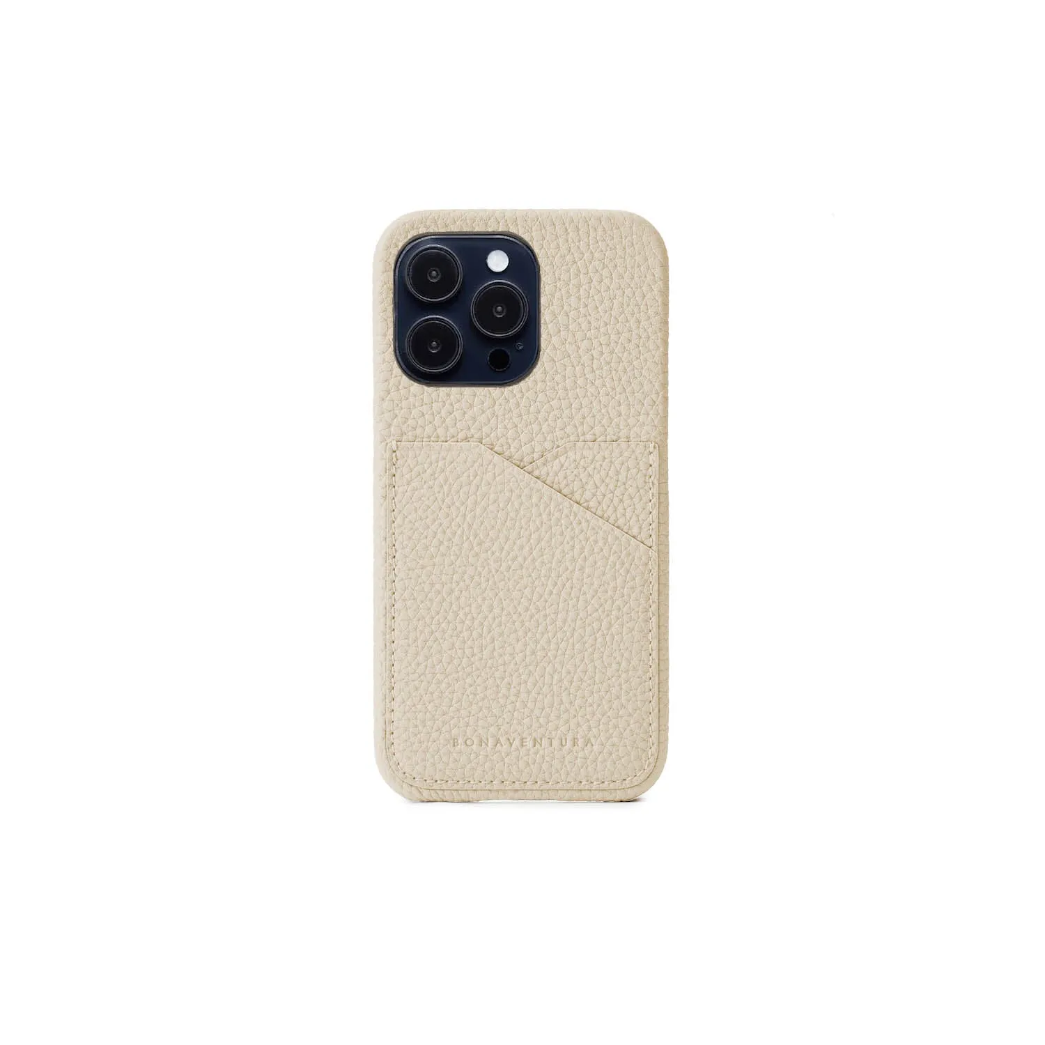 Bonaventura iPhone 14 Pro bakdeksel krympeskinn Svart