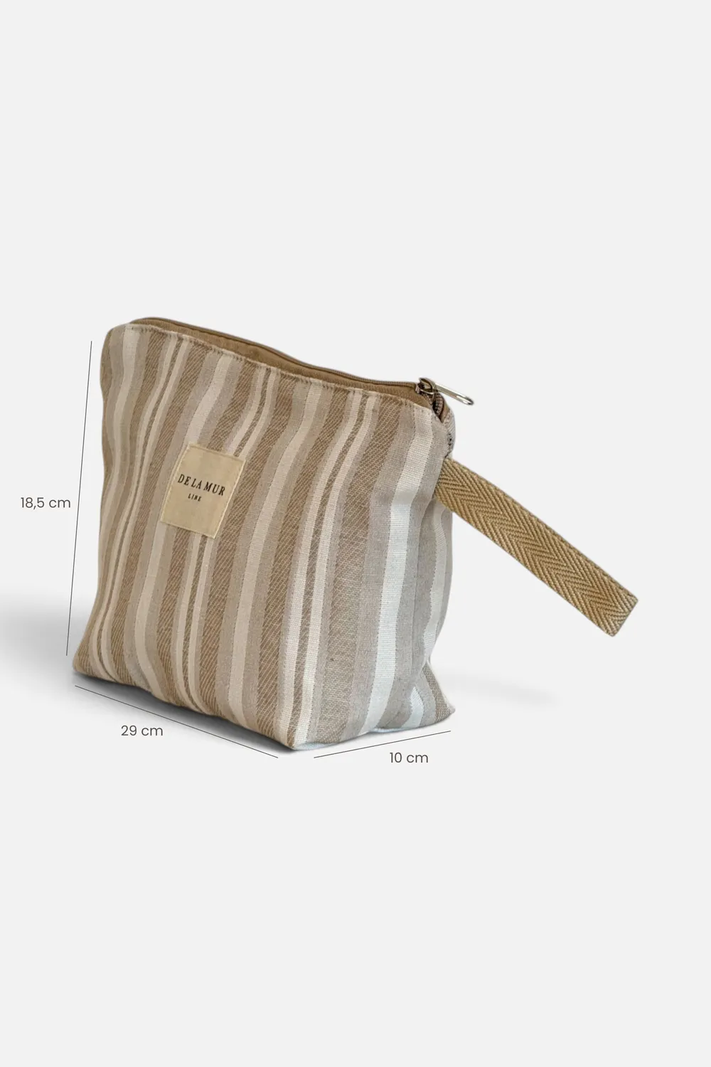 De La Mur Malik stor toalettmappe beige stripet
