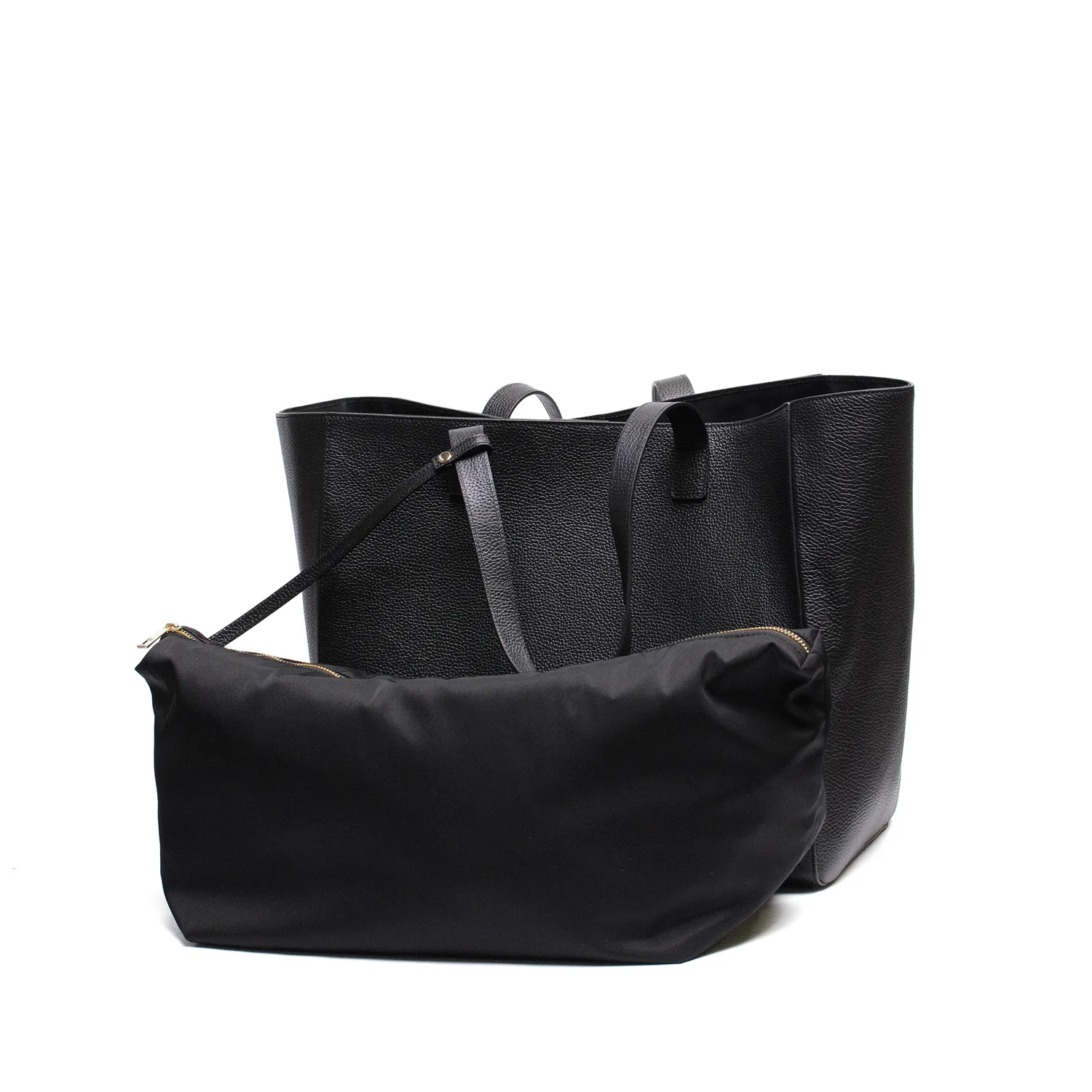 Latalia Bolsena shopper svart skinn stor
