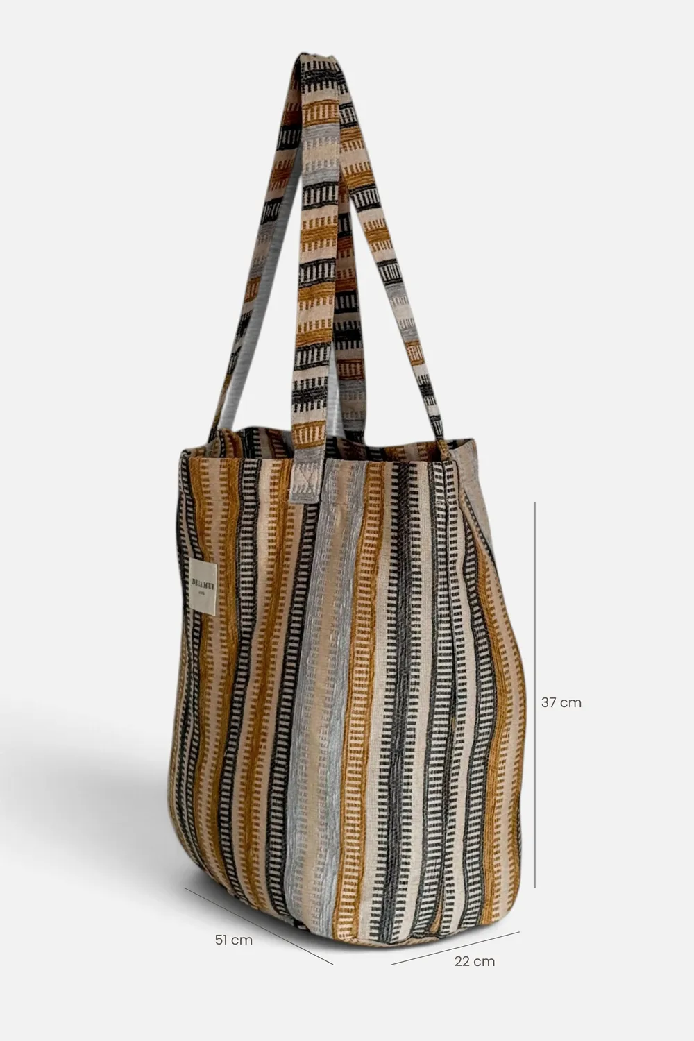 De La Mur Tron stor shopper 51x37x22 cm stripet