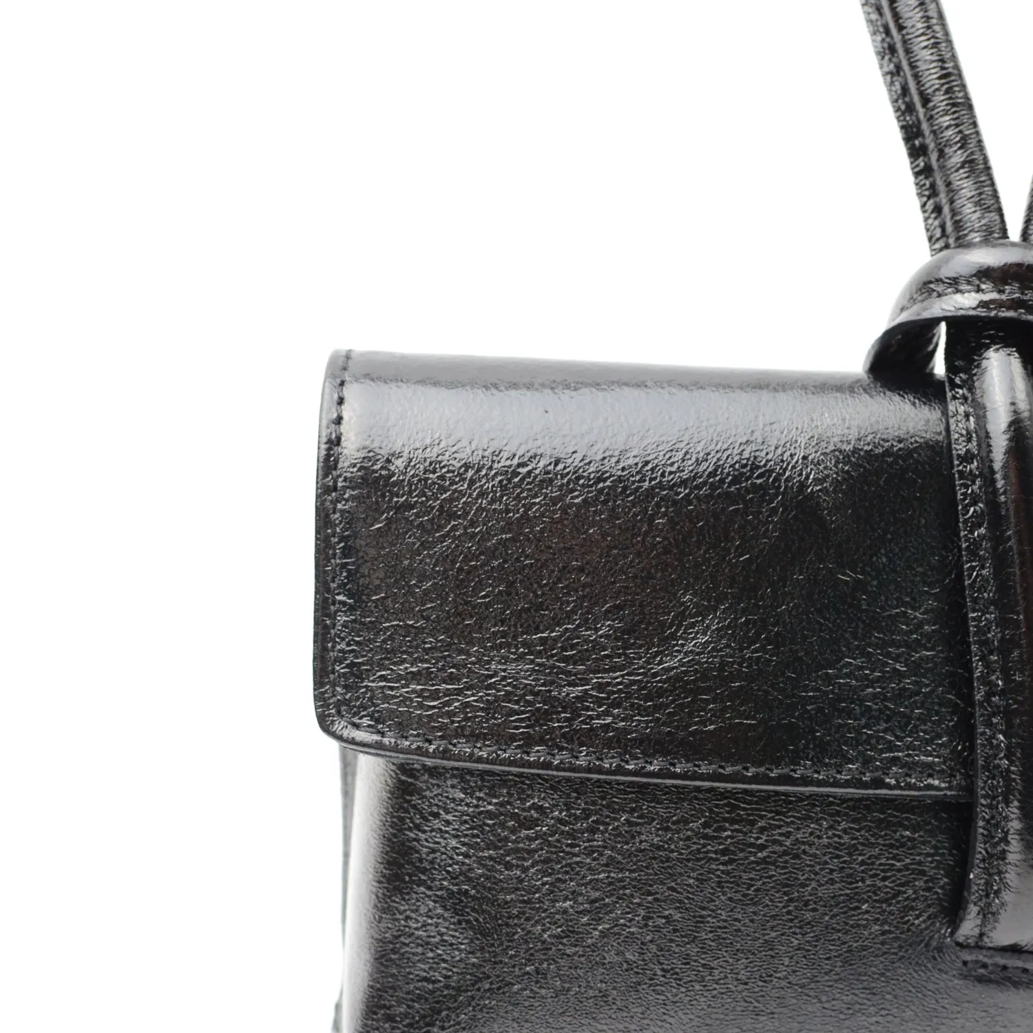 Latalia Barletta skinnveske svart shiny mini clutch