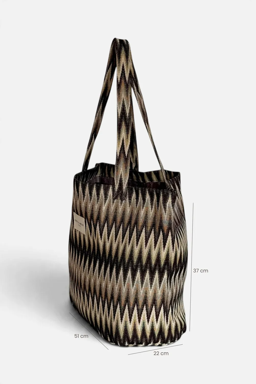 De La Mur Skan shopper 51x37 brun sikksakk