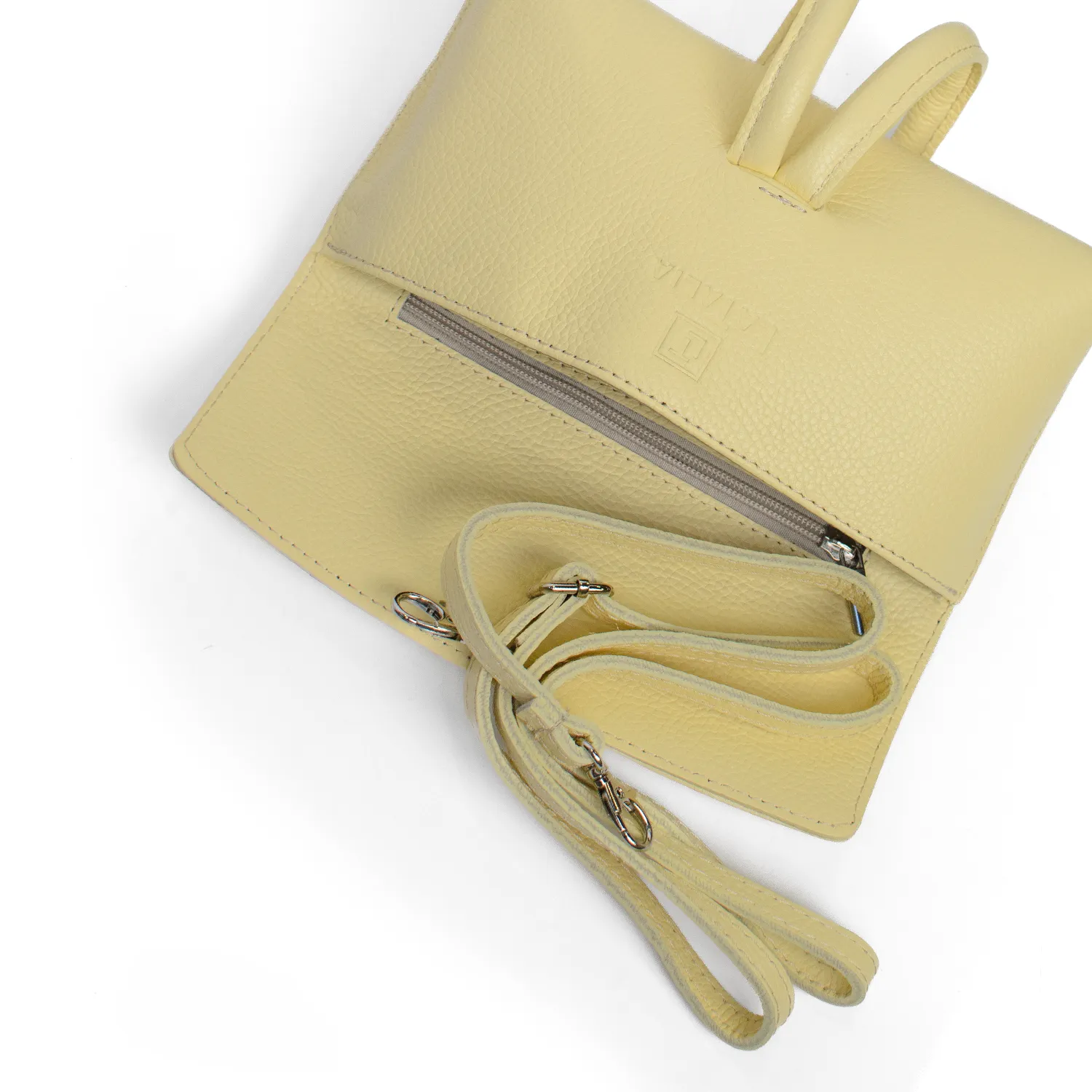 Latalia Barletta veske pastel yellow 23 cm skinn