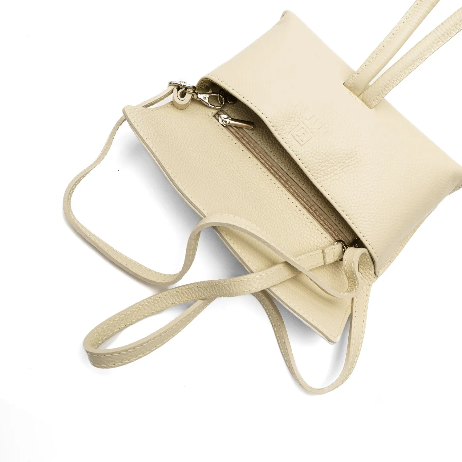 Latalia Barletta miniveske beige clutch skinn