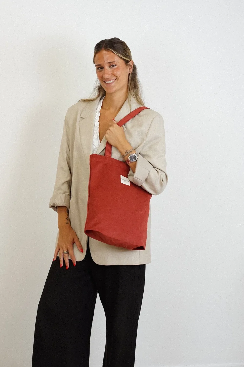 De La Mur Bore totebag 35x36x9 cm burgunder fløyel