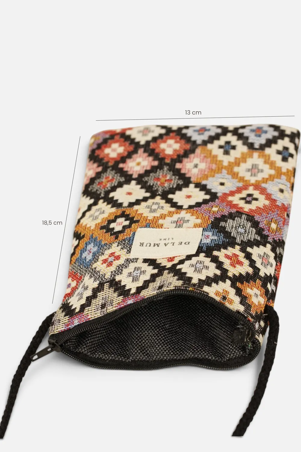 De La Mur Ore mobilveske lilla jacquard 13 cm