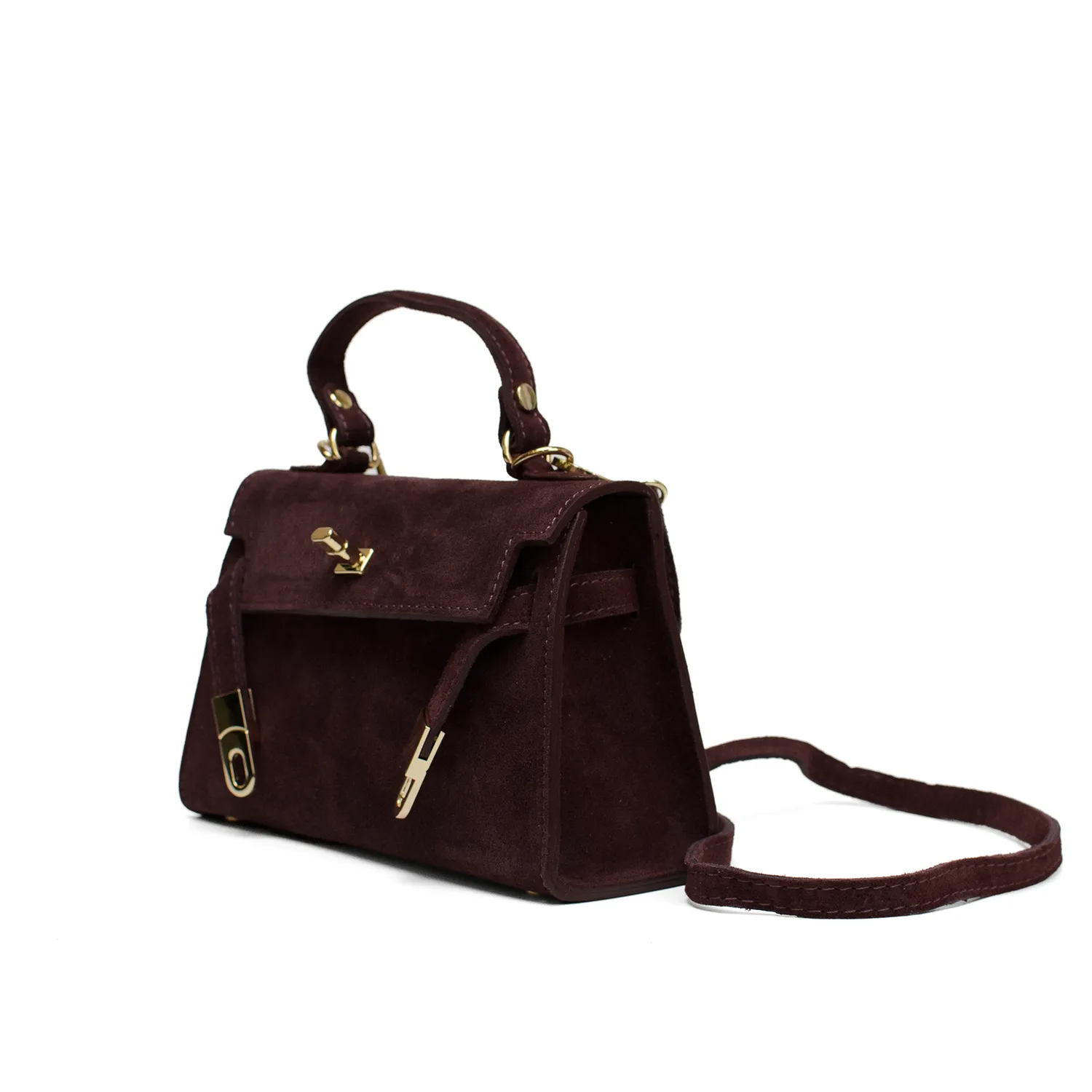 Latalia Trento veske bordeaux semsket skinn