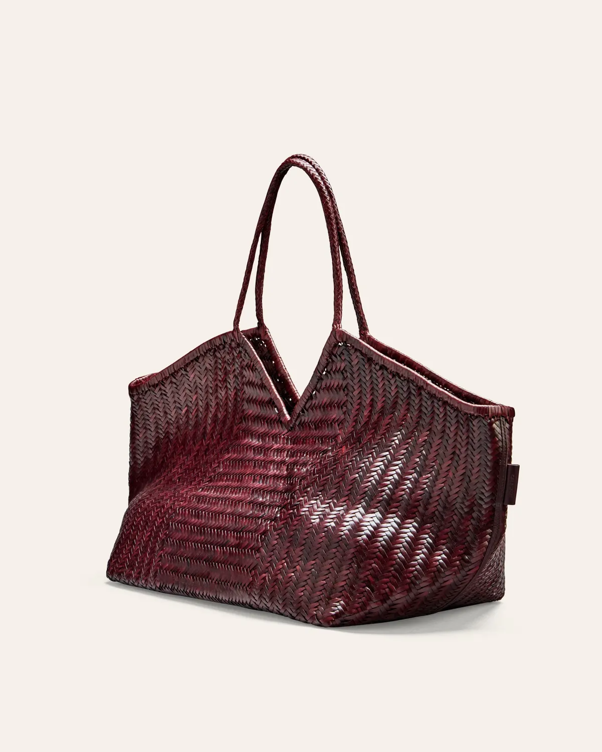 Cala Jade Humi XL tote fudge flettet bøffelskinn