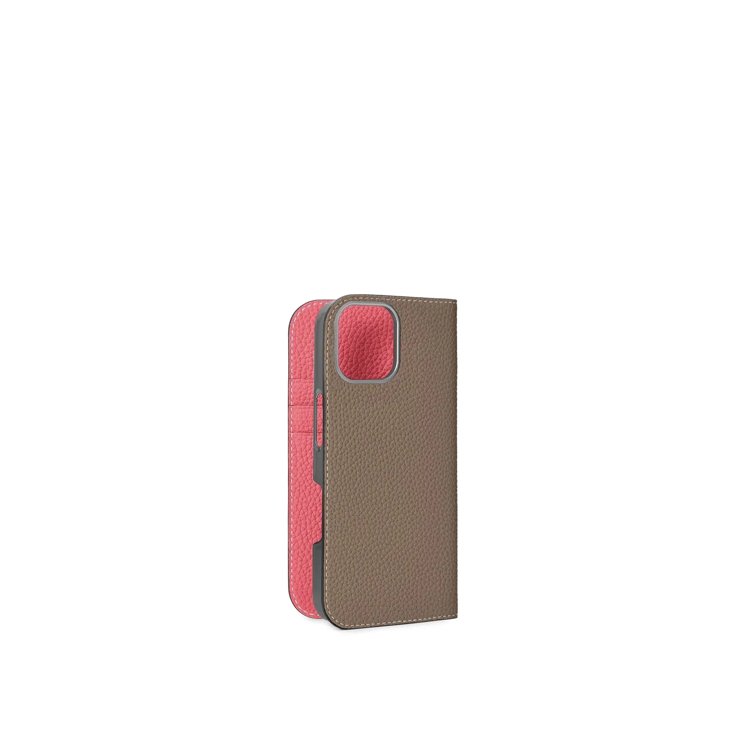 Bonaventura iPhone 17 dagboketui skinn bordeaux
