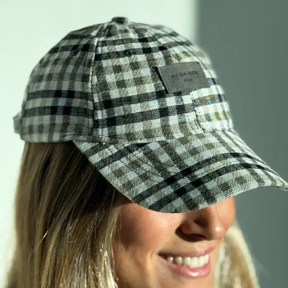 De La Mur Lian caps svart beige rutet