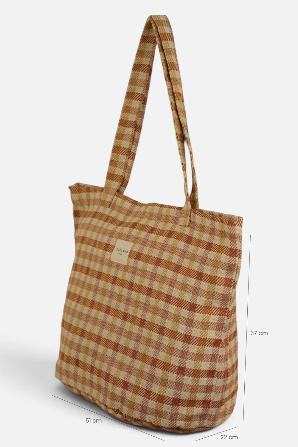 De La Mur Zia shopper stor terrakotta rutet