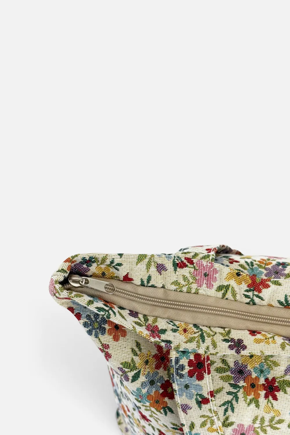 De La Mur Blum stor shopper beige blomst 51 cm