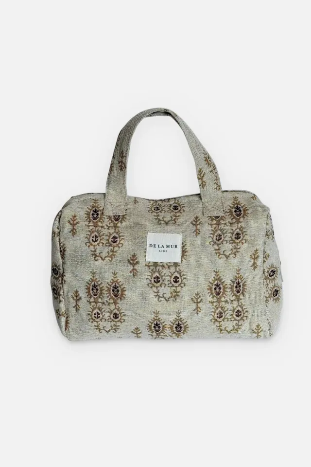 De La Mur Pluma toalettmappe XL beige med håndtak