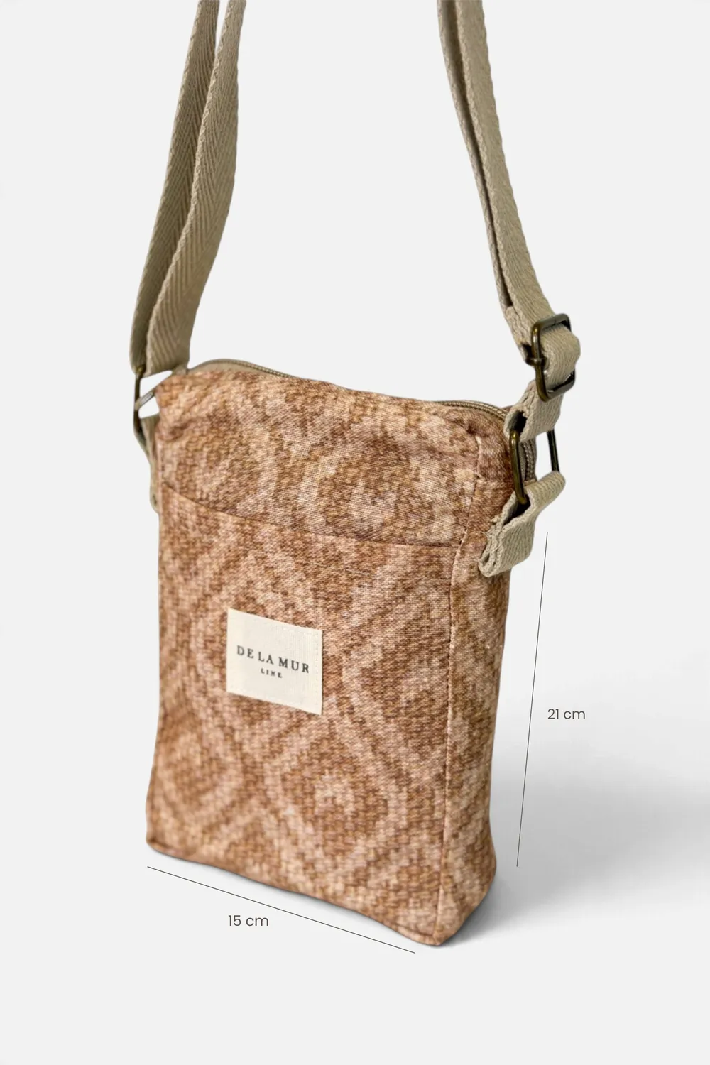 De La Mur Fati mobilveske beige geometrisk