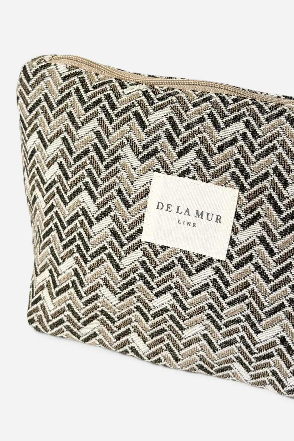 De La Mur Bure toalettmappe brun 29x18,5 cm jacquard