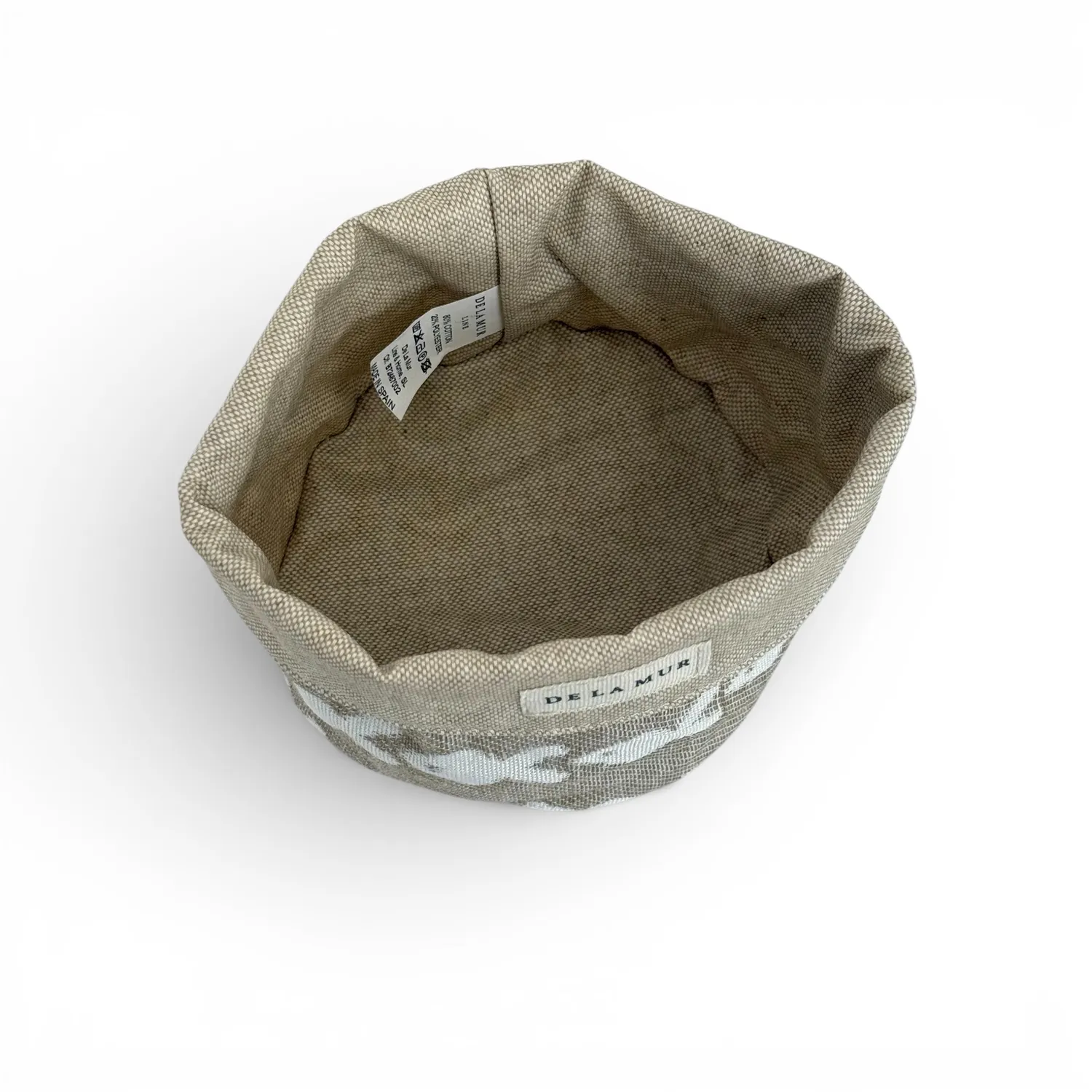 De La Mur Pesc liten kurv beige fiskemønster