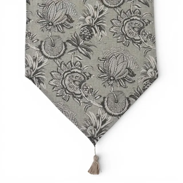 De La Mur Alex bordløper 41x165 grå blomst