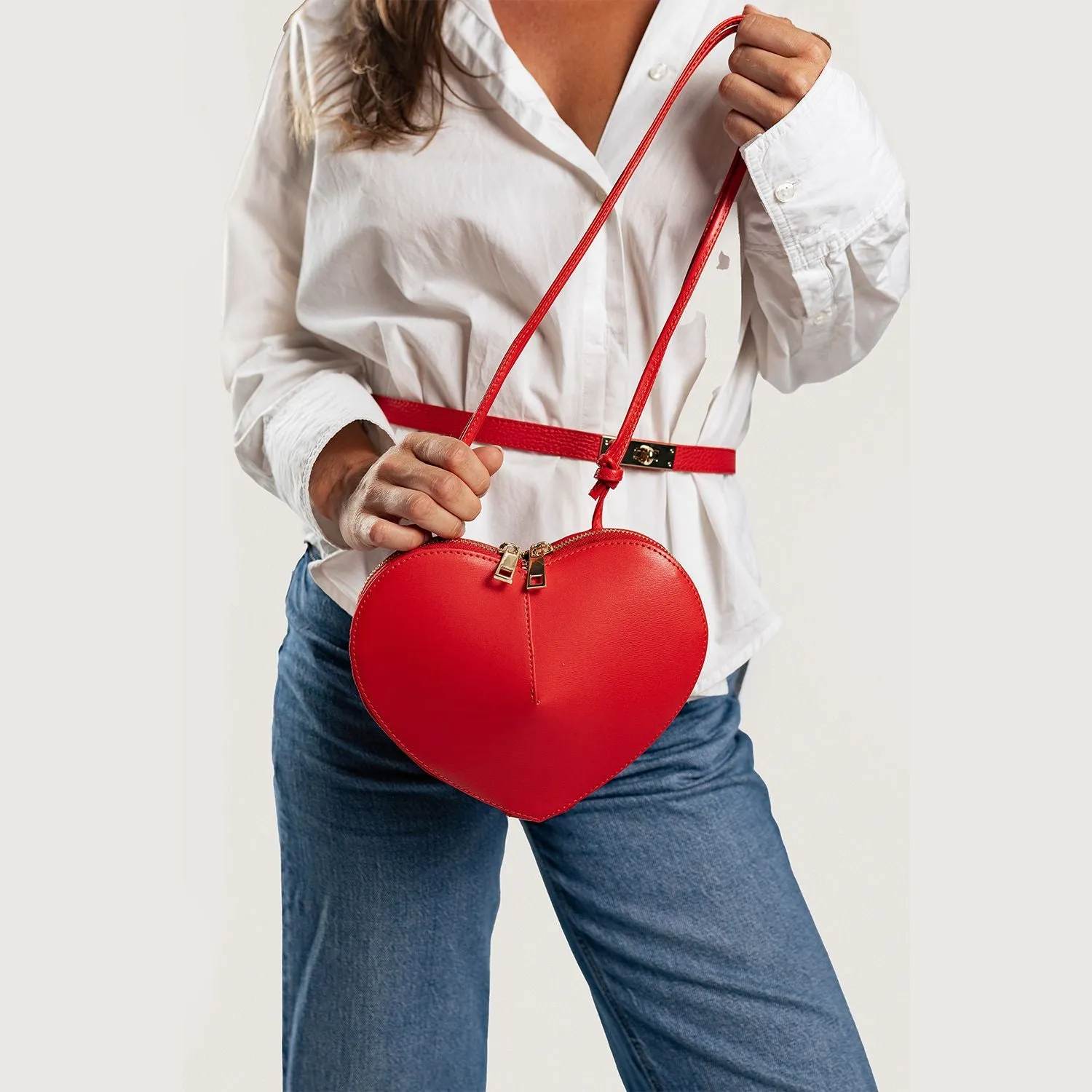 Latalia Heart veske camel saffianoskinn